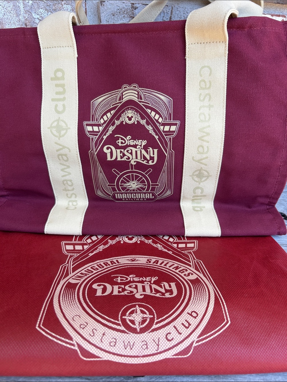 Disney Cruise Line Disney Destiny Inaugural Tote Bag & Laundry Sack Set New